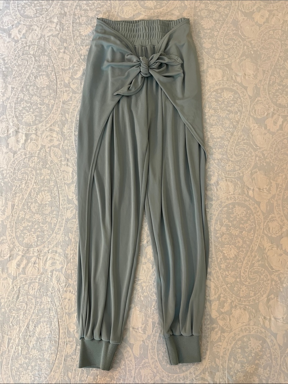 NWT Cinq A Sept | XXS | Gizelle tie-front pants in Ocean Dew